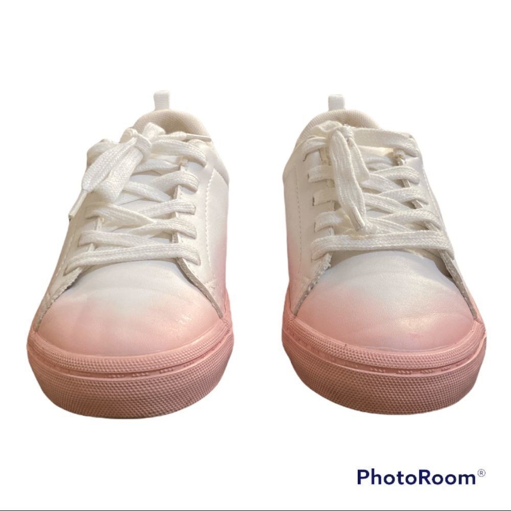 H&M big girls pink & white sneakers size 4